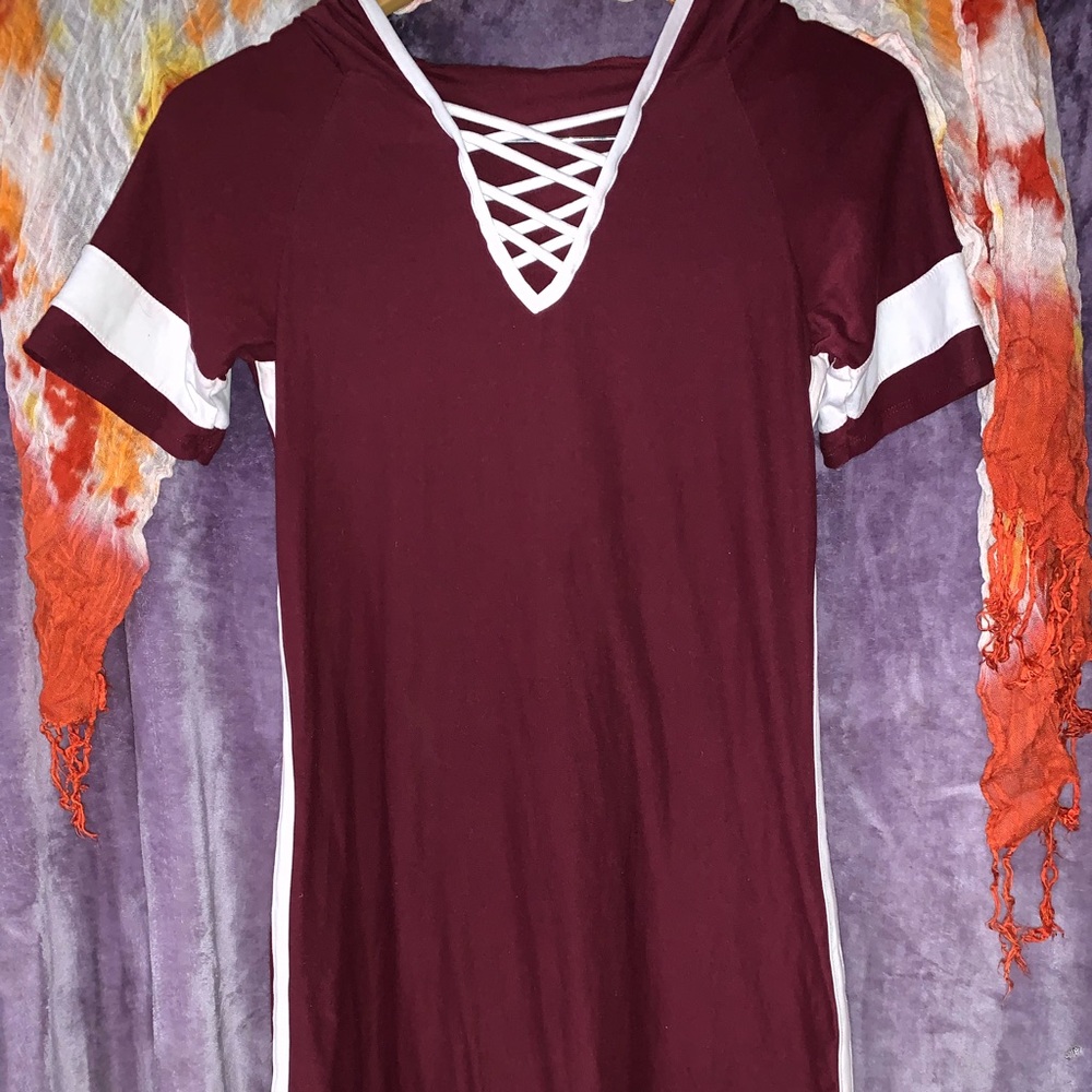 Super Soft & Comfy Hooded Jersey Dress Size S/M